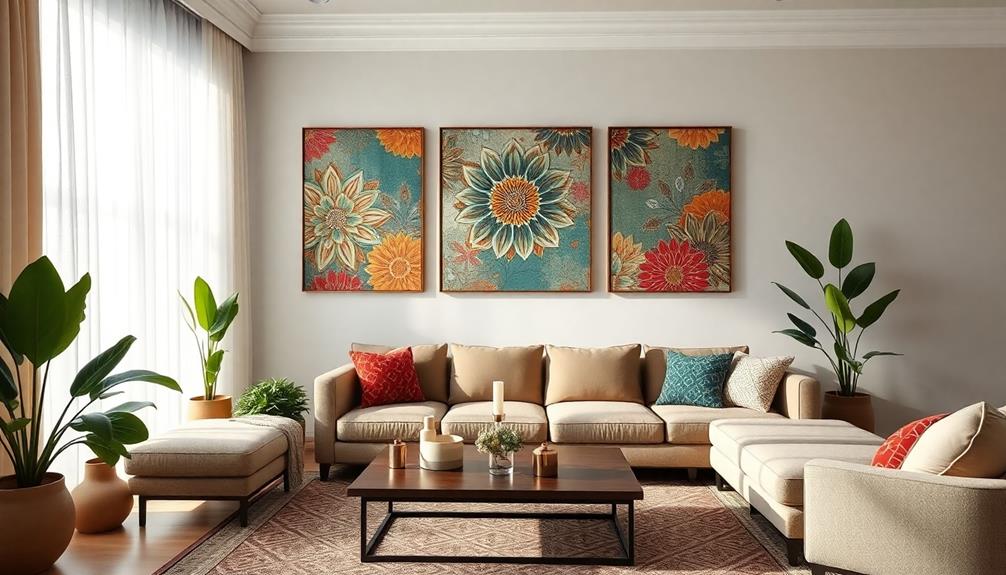 batik inspired wall art creation