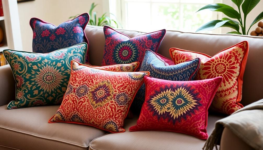 stylish batik accent cushions