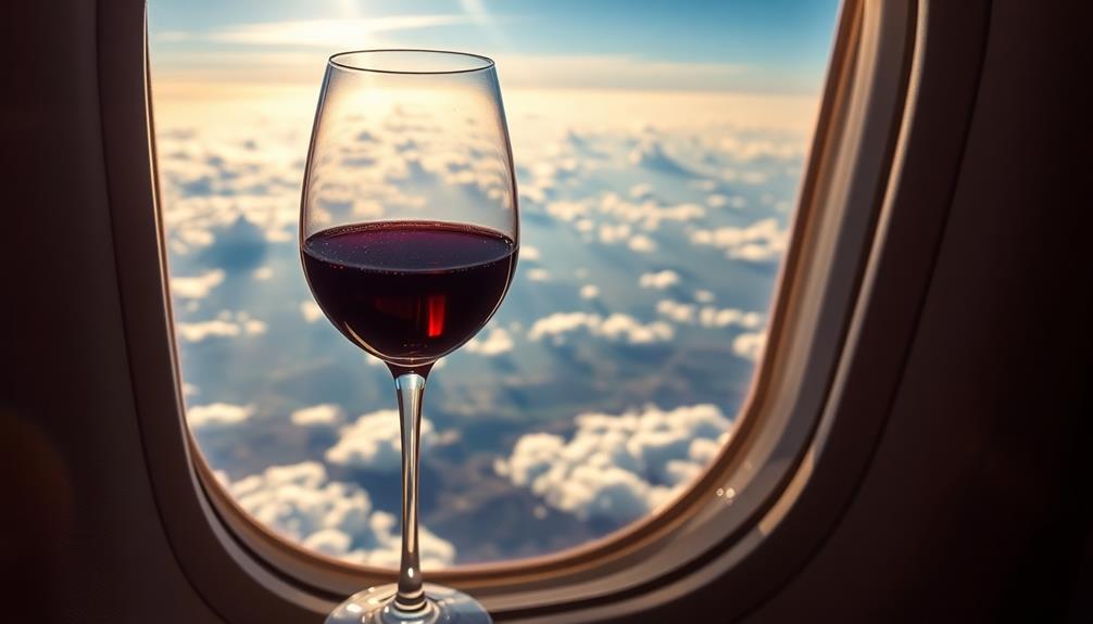 elevated wine tasting in flight