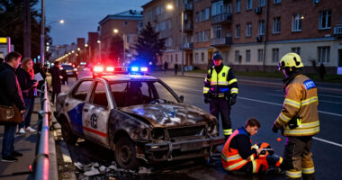 Russian Police Shoot 17-Year-old Suspected Of Setting Two Patrol Cars On Fire In Yekaterinburg